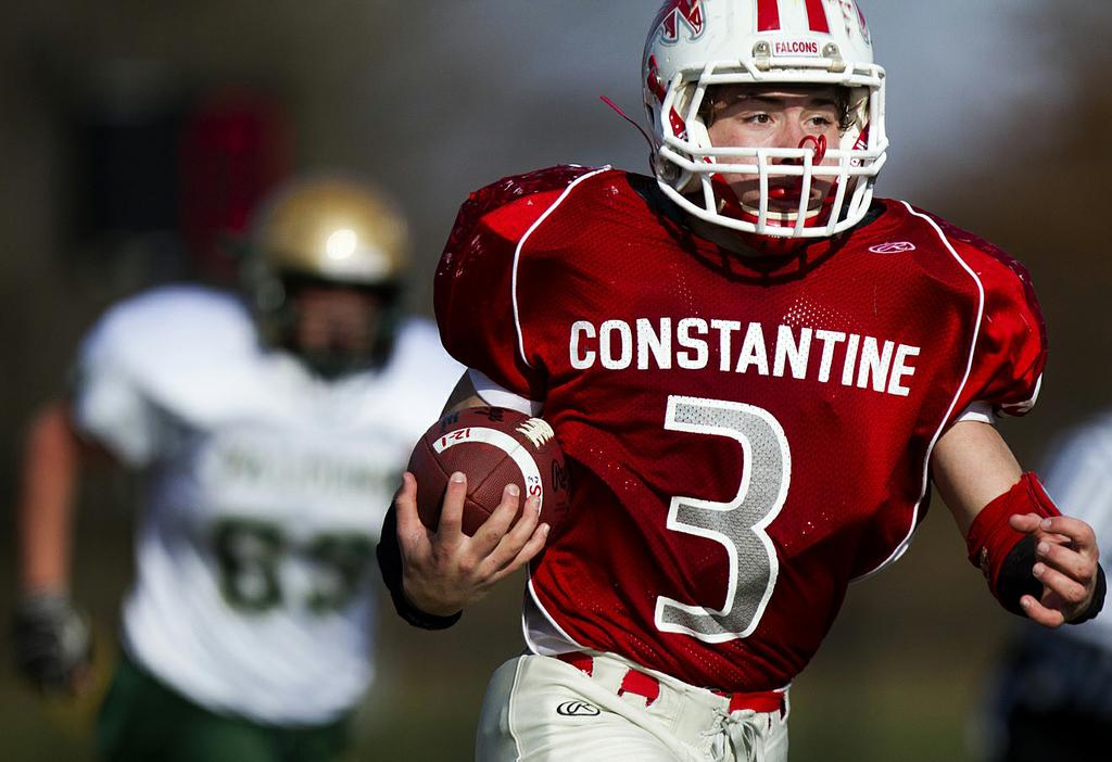 Sophomore Justin Hull helps keep Constantine football team afloat in